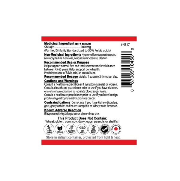 Shilajit 500mg 60 Vegetable Capsules