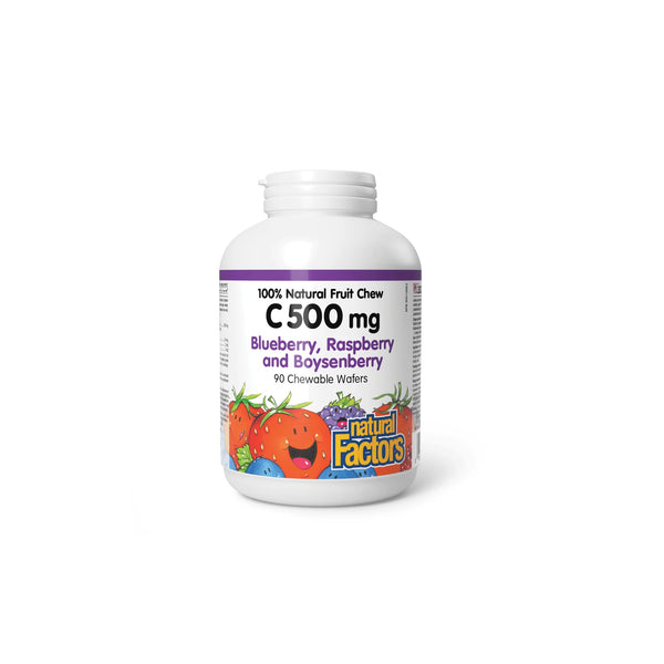 Vitamin C 500mg Blueberry Raspberry and Boysenberry Chewable Wafers 90 Tablets