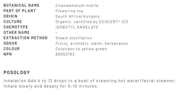 Organic Chamomile Roman Oil 5ml