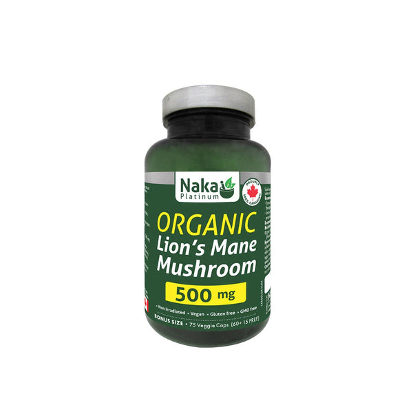 Organic Lion's Mane Mushroom 500mg 75 Veggie Caps