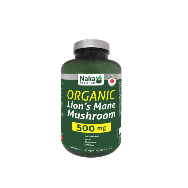 Organic Lion's Mane Mushroom 500mg 150 Veggie Caps