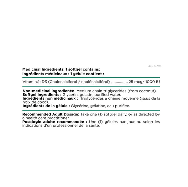 Vitamin D3 1000IU 360 Soft Gels