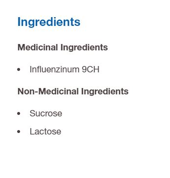 Influenzinum 9 CH, 5 Doses x 1g