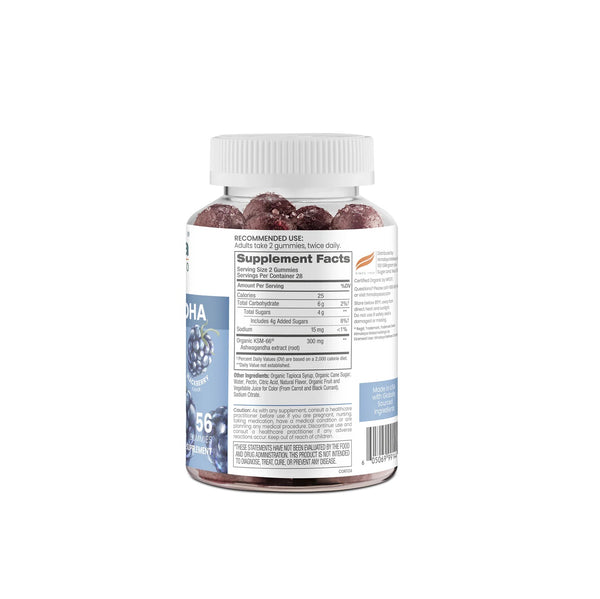 Organic Ashwagandha 150mg 56 Gummies Blackberry Flavour