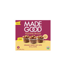 Mornings Organic Baked Oat Cups Berry Vanilla 5 Cups 175g