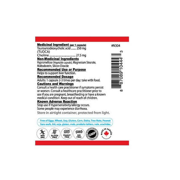 TUDCA 250mg 60 Vegetable Capsules