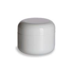 Double Wall White Plastic Jar with Dome Lid 1oz