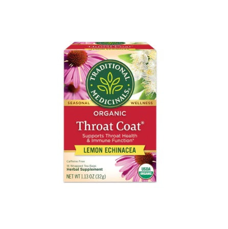 Organic Throat Coat Lemon Echinace 16 Tea Bags