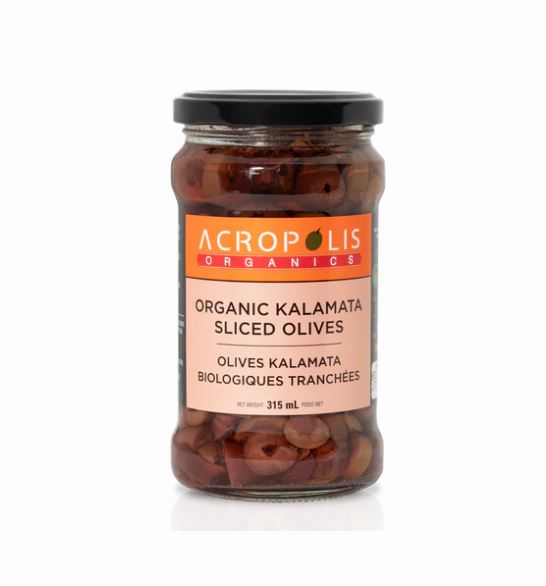 Organic Kalamata sliced Olives Jar 375mL