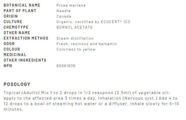 Spruce Black Oil Organic 15mL