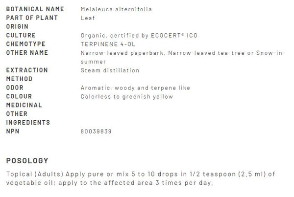 Tea Tree Oil Organic 15mL