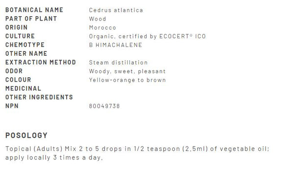 Cedarwood Atlas Oil Organic 15mL