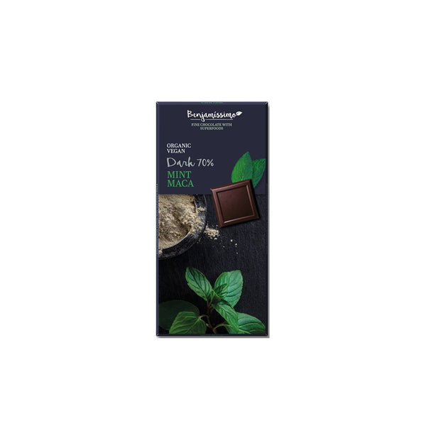 Organic Mint Maca 70% Chocolate Bar 70g