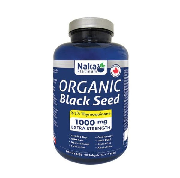 Organic Black Seed 1000mg 90 softgels (75+15)