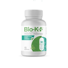 Bio-K + Extra Care Travel Probiotic 30 Billion 15 Capsules