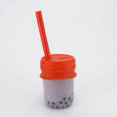 Unplastic Bubble Tea Straw+ Lid Red
