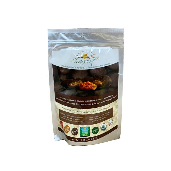 Organic Golden Berries Covered in Chocolate With Yacon Syrup 250g
