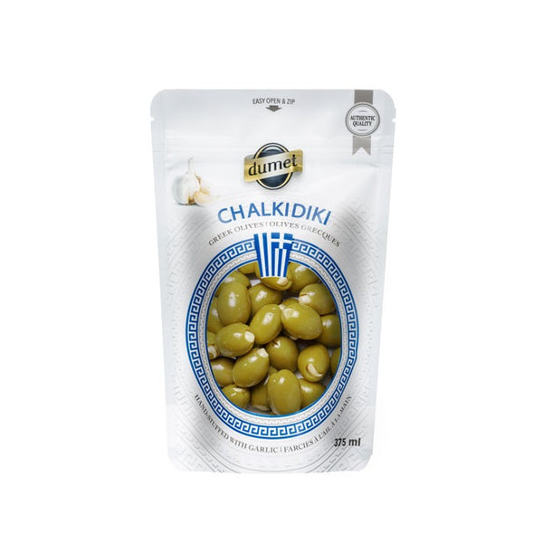 Chalkidiki Garlic Green Olives 375g