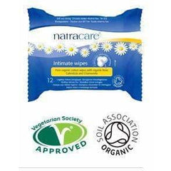 Organic Cotton Intimate Wipes 12 Wipes